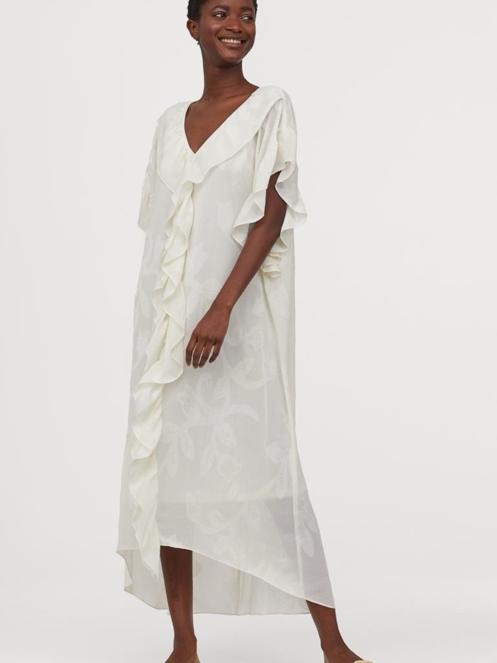 H&M Conscious Floral Kaftan Sheer Dress with slip